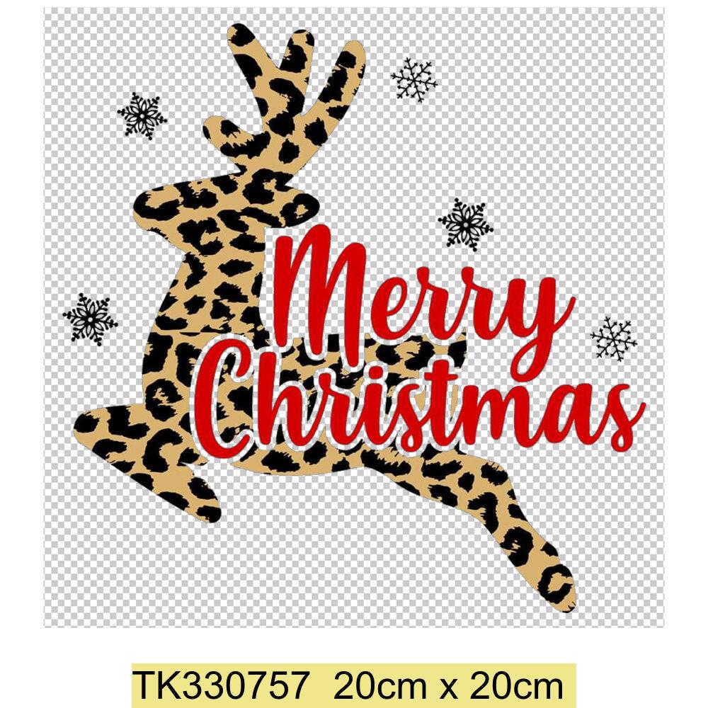 Iron On Christmas Snowmen Santa Claus Christmas Trees  Patch DIY Heat Transfer Tops Appliqued Vinyl Iron On Clothes Stickers