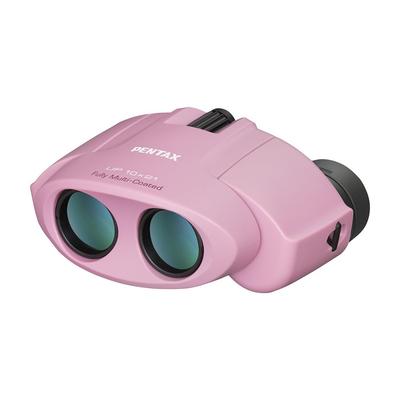 PENTAX UP 10x21 for Sports and Fan Available In 3 Compact and Lightweight 10x Fully Features Bak4 Includes Case and Pentax 61806 Binoculars, Pink.