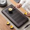 Bamboo Tea Tray with Water Storage - Simple Rectangular Design for Tea Sets