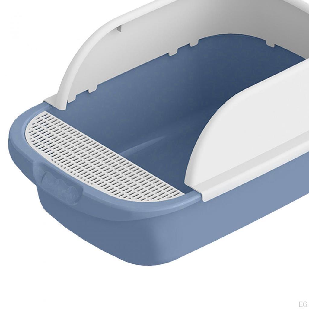 Cat Toilet Sand Box Litter Tray Semi Enclosed Easy Clean Anti Splashing for Travel Supplies