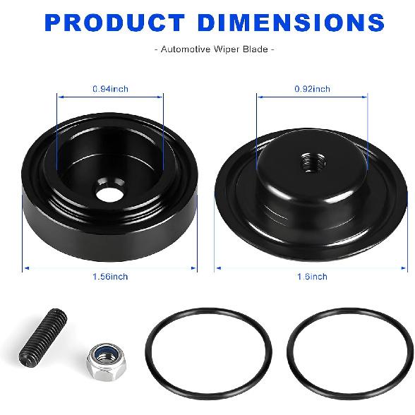 Tappo Tergiparabrezza Auto, Tappo Passacavo Impermeabile per Tergicristalli Posteriori Veicolo Tappo di Chiusura Parabrezza con O-Ring, Coperchio in Alluminio Antipolvere per Eliminazione Tergicristallo Lunotto Posteriore