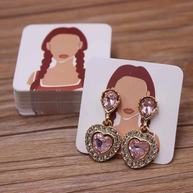 Ohrringkarten zur Präsentation 100 Stück Kraftpapier Ohrring-Displaykarten Ohrstecker Zubehör Schmuckhalter