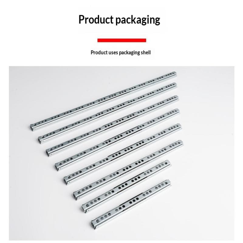 2Pcs Kitchen Cupboard Drawer Slides 17Mm Wide Furniture Guide Rail Full Extension Parts Hardware Furniture Drawer Slides Parts