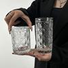 Glasbecher mit Gittermuster Hausgemachte geprägte Wassergläser Whisky- Weingläser Saftbecher Kaltgetränkebecher Weingläser Weihnachtsgeschenk