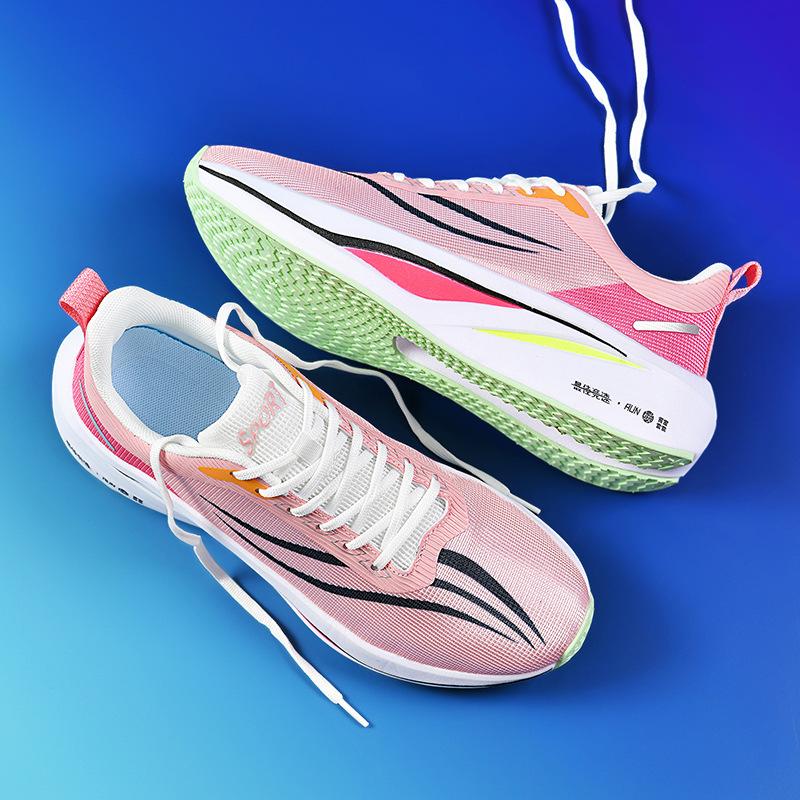 

2025 осень новые кроссовки для бега для учеников средней школы, молодежные беговые кроссовки, сетчатые дышащие гоночные кроссовки с карбоновой подошвой 45