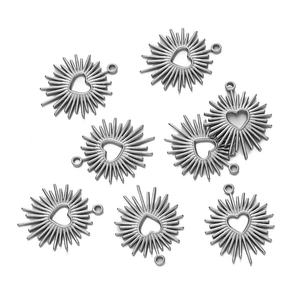 1pcs Stainless Steel Small Thorn Heart Charms Pendants for DIY Bracelet Necklaces Jewelry Making Accessories