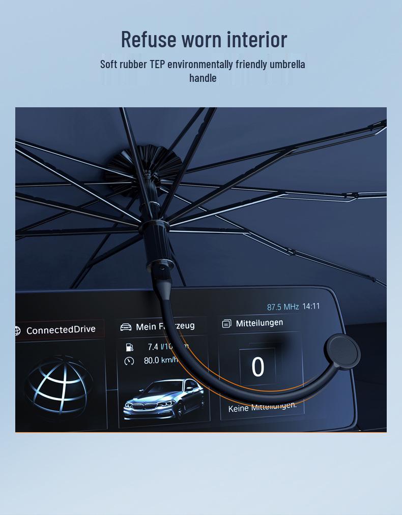 Foldable Laser Umbrella Car Sunshade – Heat Insulation Windshield Curtain