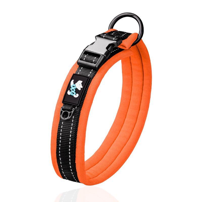 Pet Collar Adjustable Size Night Reflective Webbing Space Cotton Breathable Pet Collar