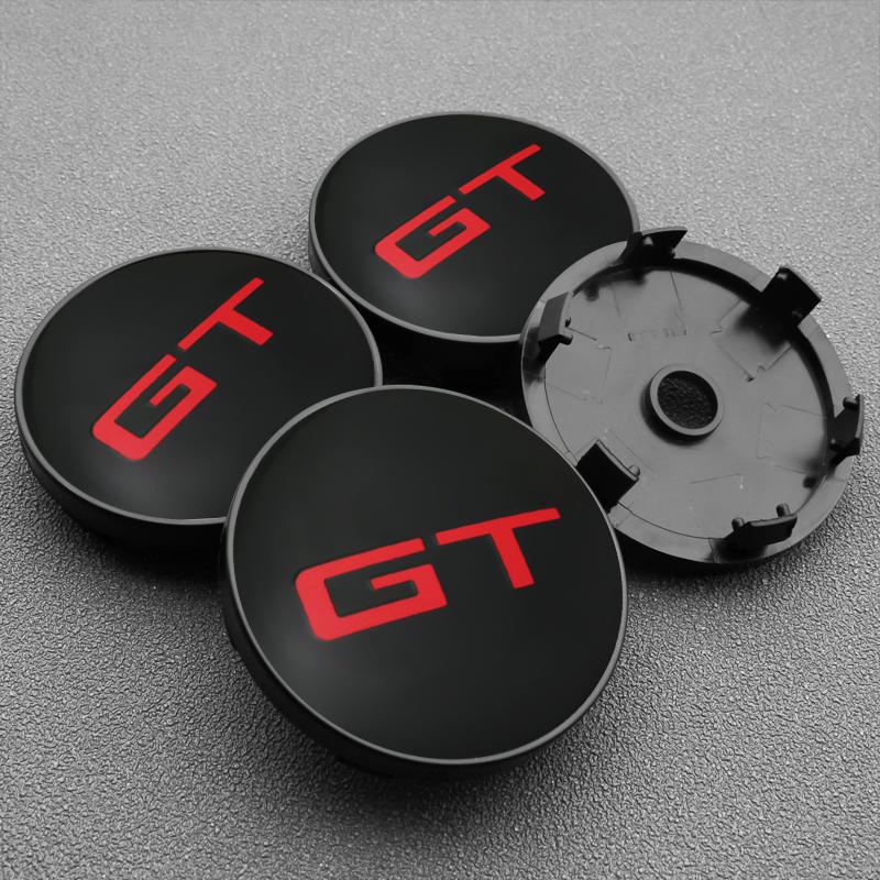 AABJB1 4Pcs 56mm 60mm Car Wheel Center Hub Caps Emblem Badge Covers Sticker For Kia GT Rio Sportage Picanto K5 Optima Ford Accessories