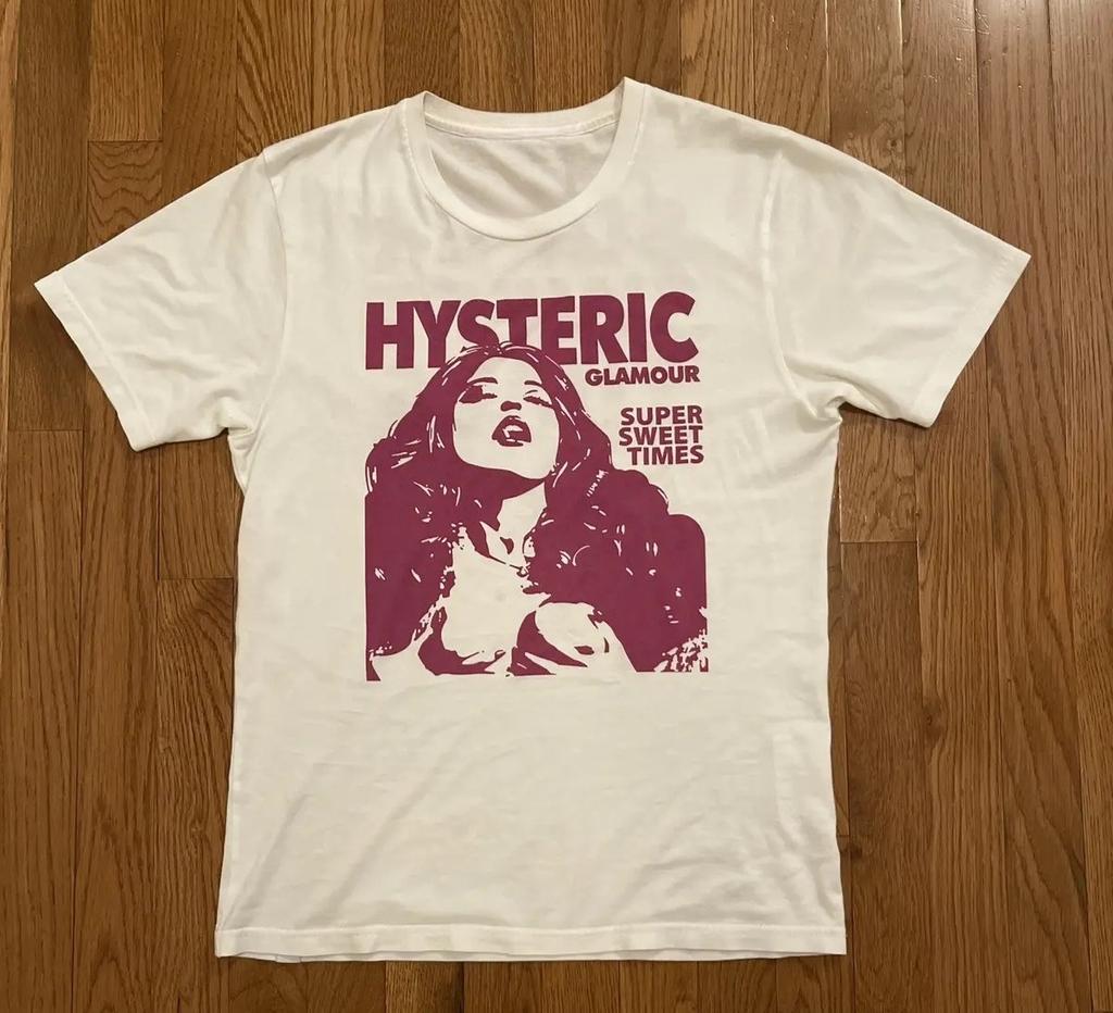 Hysteric Glamour 90s Retro Style Charcoal Reprint T Shirt for Men Women Y2k Graphic Short Sleeve Shirt Unisex Men Women Summer