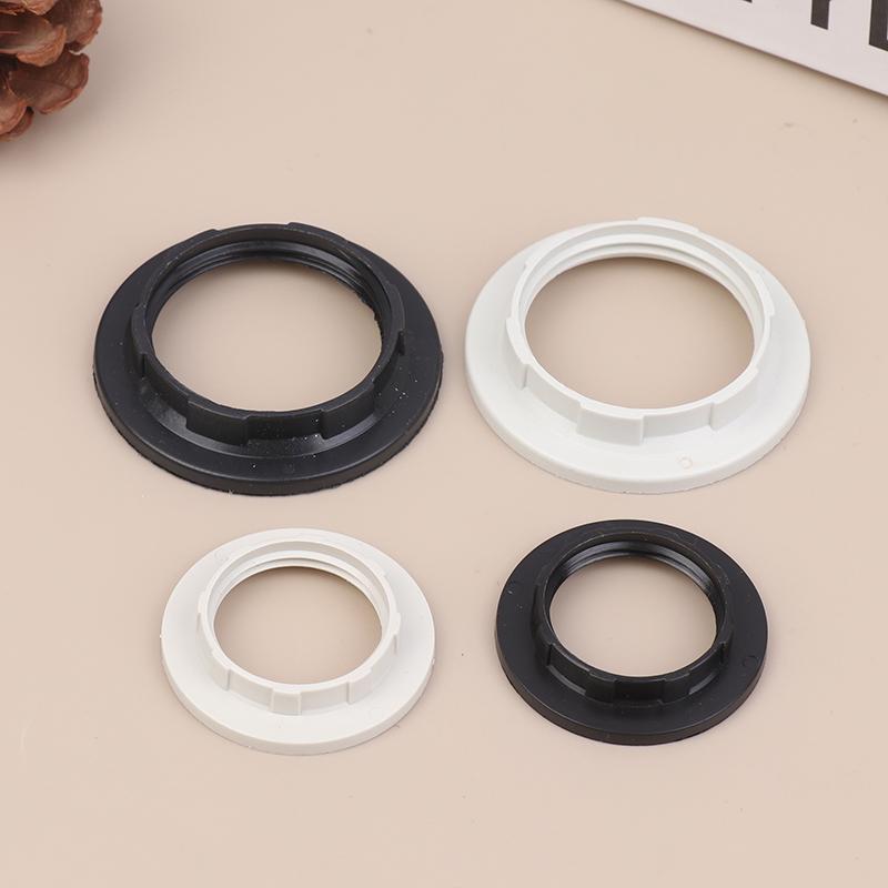 10Pcs E14 E27 Threaded Lamp Socket Rings Pack Black White E12 E26 Lock Lamp Shade Rings For Standard Base Lamp Holder