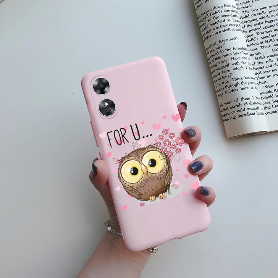 For OPPO A17 Phone Case CPH2477 Flower Butterfly Casing TPU Soft Silicone Back Cover for Oppo A17 A 17 Shell OppoA17 Bumper Capa