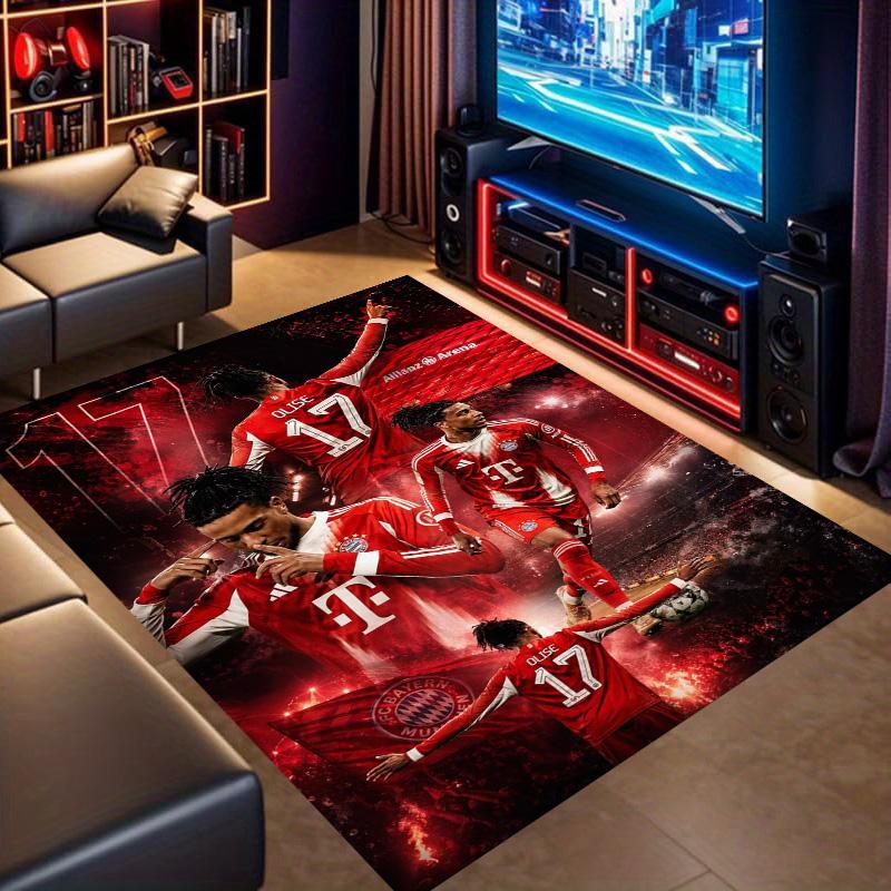 Michael Olise Bayern Munich No.17 Football Star Area Rug, Non Slip Floor Mat for Living Room Game Room Soccer Fan Decor