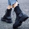 Fashion AIYUQI Women Winter Boots Shoes Genuine Leather Flat Fur Ankle Boots Women Platform Fashion Women's Socks Boots
