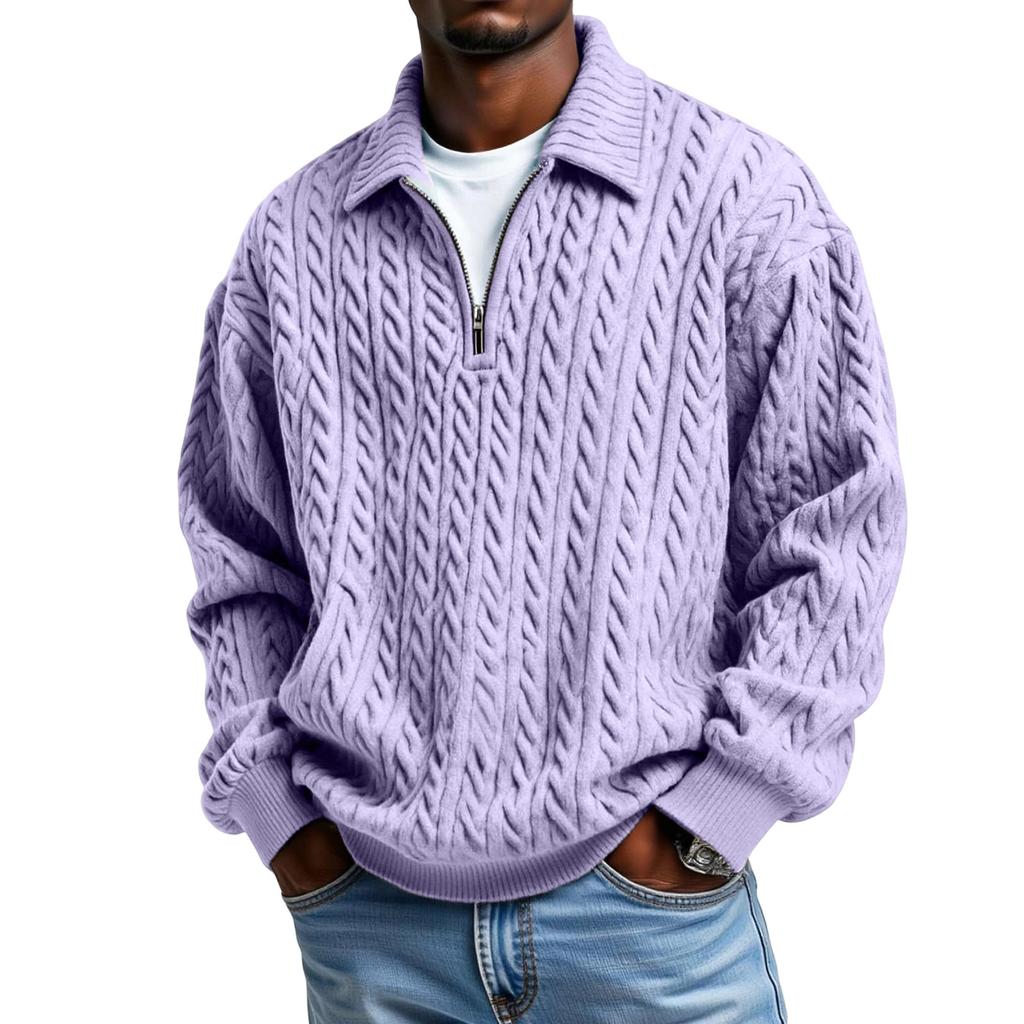 Men's  Sports  Leisure  Print  Flip   Collar  And   A   Half  Zipper  Hoodie