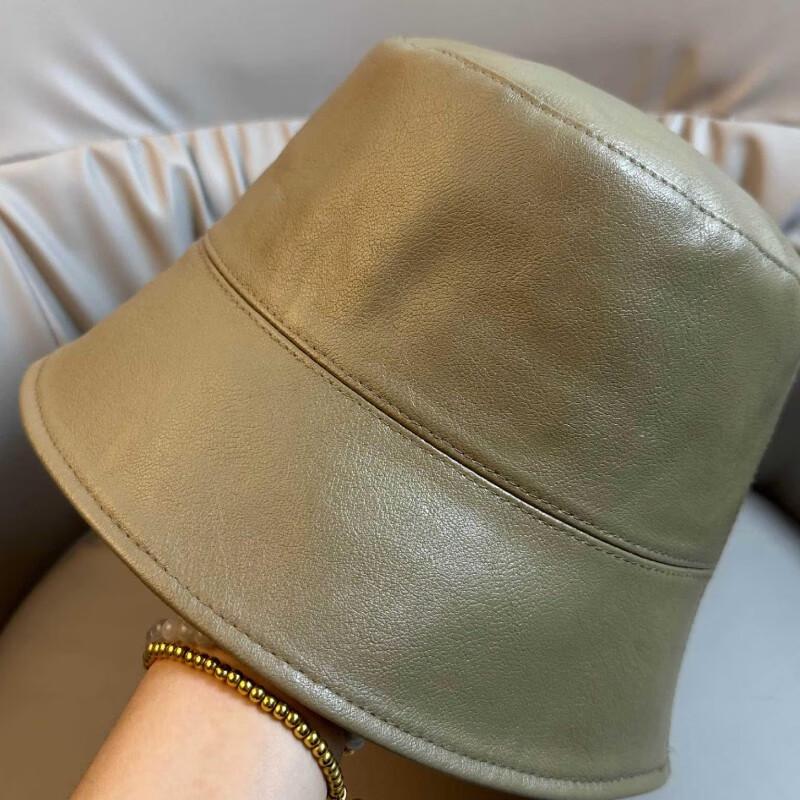 OEING Women's PU Leather Fisherman Hat