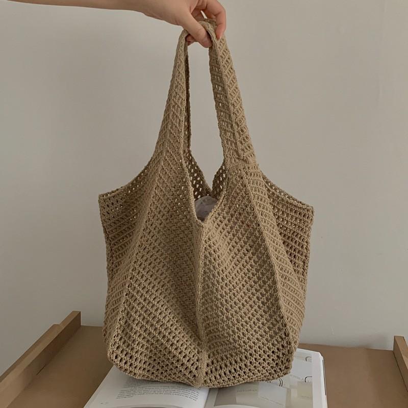 Women's Holiday Casual Beach Bag Crochet Handle Tote Bag