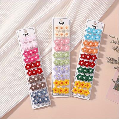 LOVEKIKI 10 Stück/Set Mädchen Haarspange Niedliche Mini-Blumen Haarnadeln für Kleinkinder Kinder Reizende Spangen Haarspangen Kopfschmuck-Accessoires
