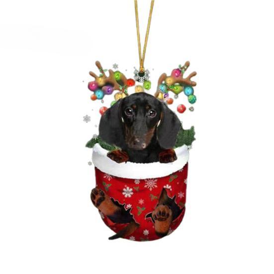 Christmas Tree Hanging Pendant Funny Stockings Design Double-sided Printing Non-fading Charm Ornaments