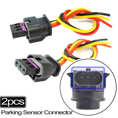 2x For VW Transporter T6 Eos Golf Jetta Passat Tiguan Caddy Touran Polo 3-PIN Parking Distance Sensor Plug Connector 4F0973703