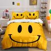 Smiley Gesicht Gelb Druck Bettwäsche Bettbezug Set Bettbezug Kissenbezüge (1*Bettbezug 2*Kissenbezüge, ohne Bettdecke)