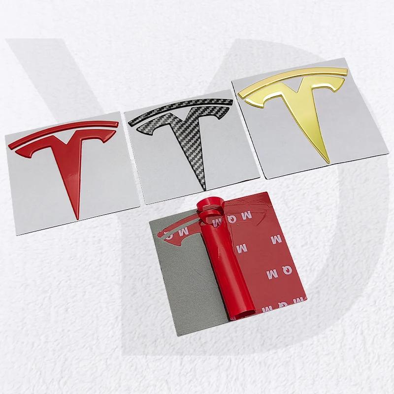 For Tesla Model 3 S X Y Roadster Cybertruck Metal Car Front Hood Cover Emblem Sticker Styling Auto Rear Trunk Badge Accessories
