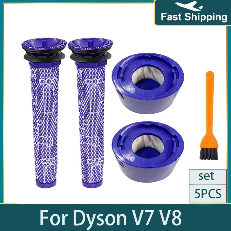 Pre-Filters HEPA Post-Filters Replacements for Dyson V8 and V7 Absolute Cordless Vacuum Cleaners Filter for Dyson 7 8