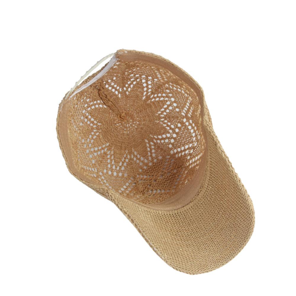 Retro Knitted Baseball Cap Adjustable Sun Hat Versatile Mesh Hat  Unisex