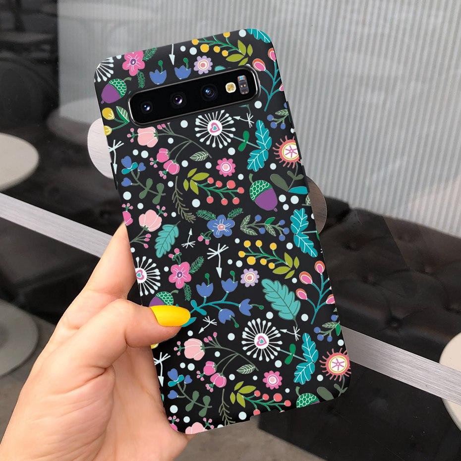 Silicon Case For Samsung Galaxy S10 Plus Phone Cover Samsung S10 S 10 S10e Flower Soft TPU Funda GalaxyS10 10e S10Plus Couqe