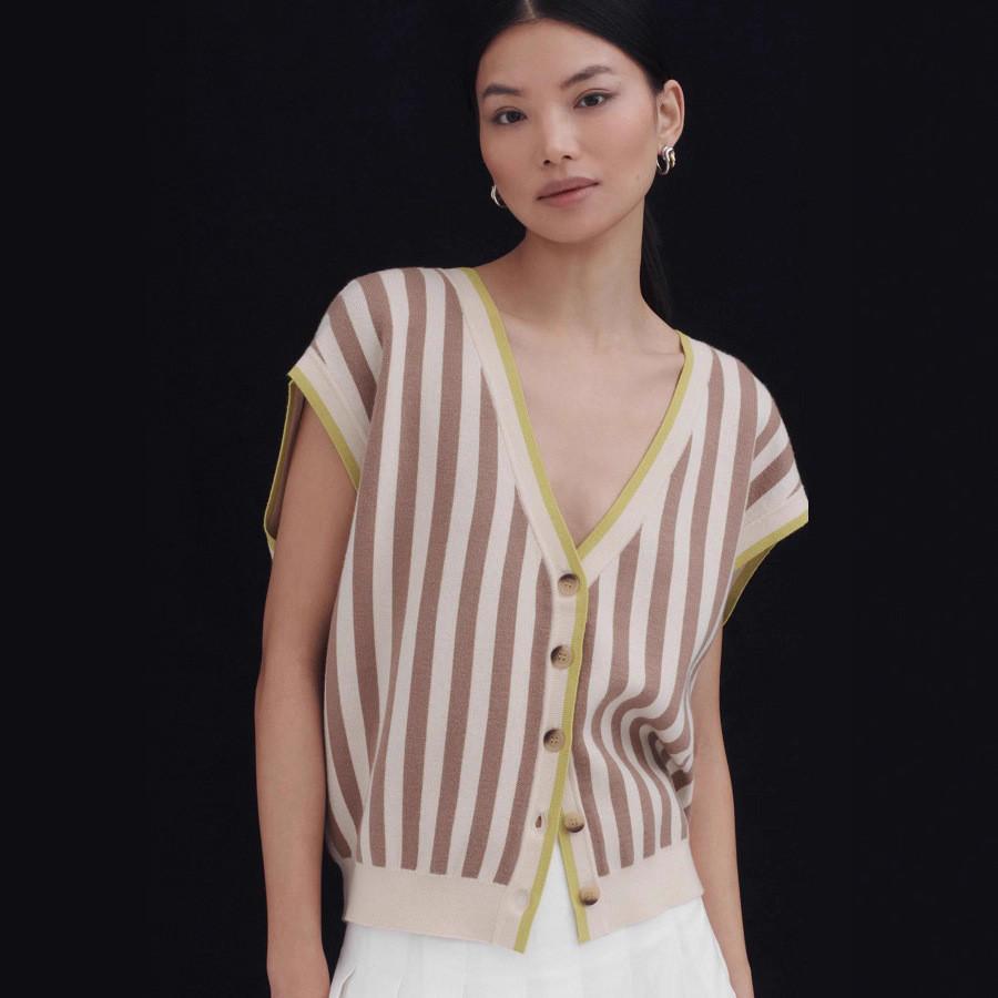 Street Style Knit Vest With 3d Spliced Pattern For Women Winter Fashion