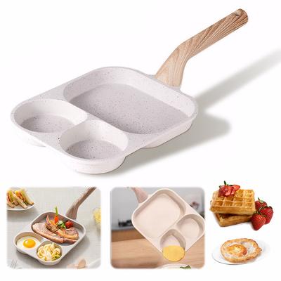 3 In 1 Egg Frying Pan for Breakfast Pancake Burger Sandwiches Nonstick Easy Clean Pancake Pan for Gas Stove & Induction Cooker