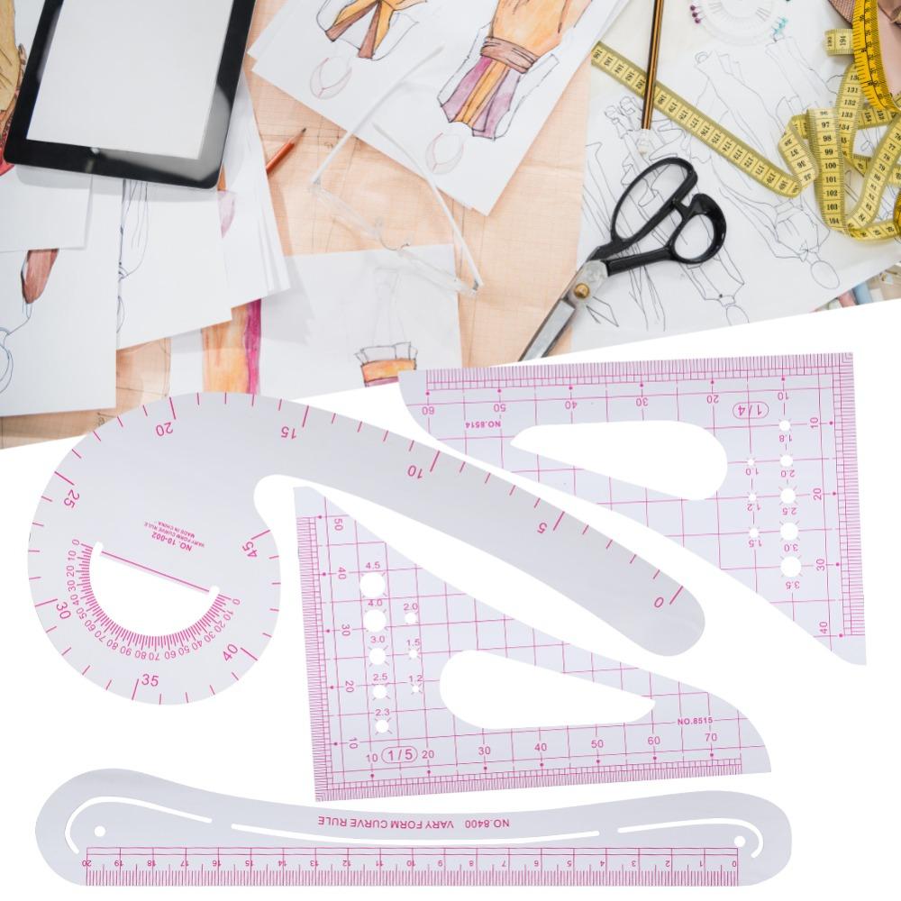 4pcs Multifunction Curve Ruler High Accuracy Sewing Ruler Durable Pattern Ruler Clothing Design