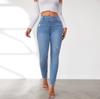 Women's Fashion Ripped Denim Casual High Waist Trousers Pants & Capris Casual Trousers