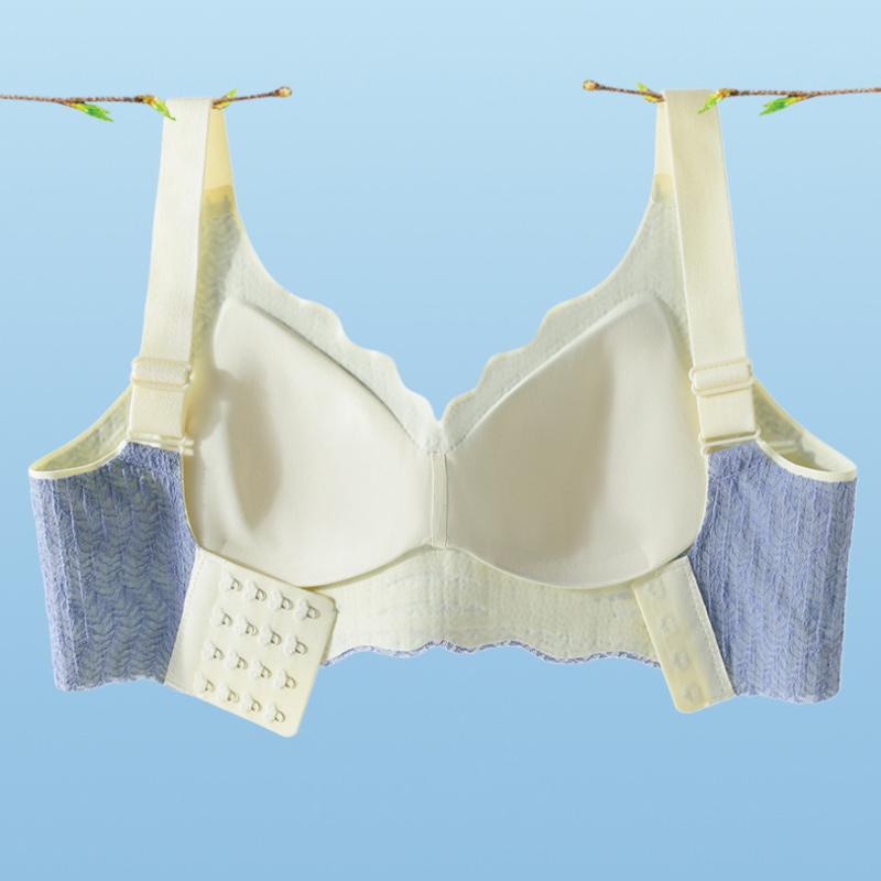 Thin Lace Non-marking Underwear One-piece Anti-sagging Sleep Bra Without Steel Ring