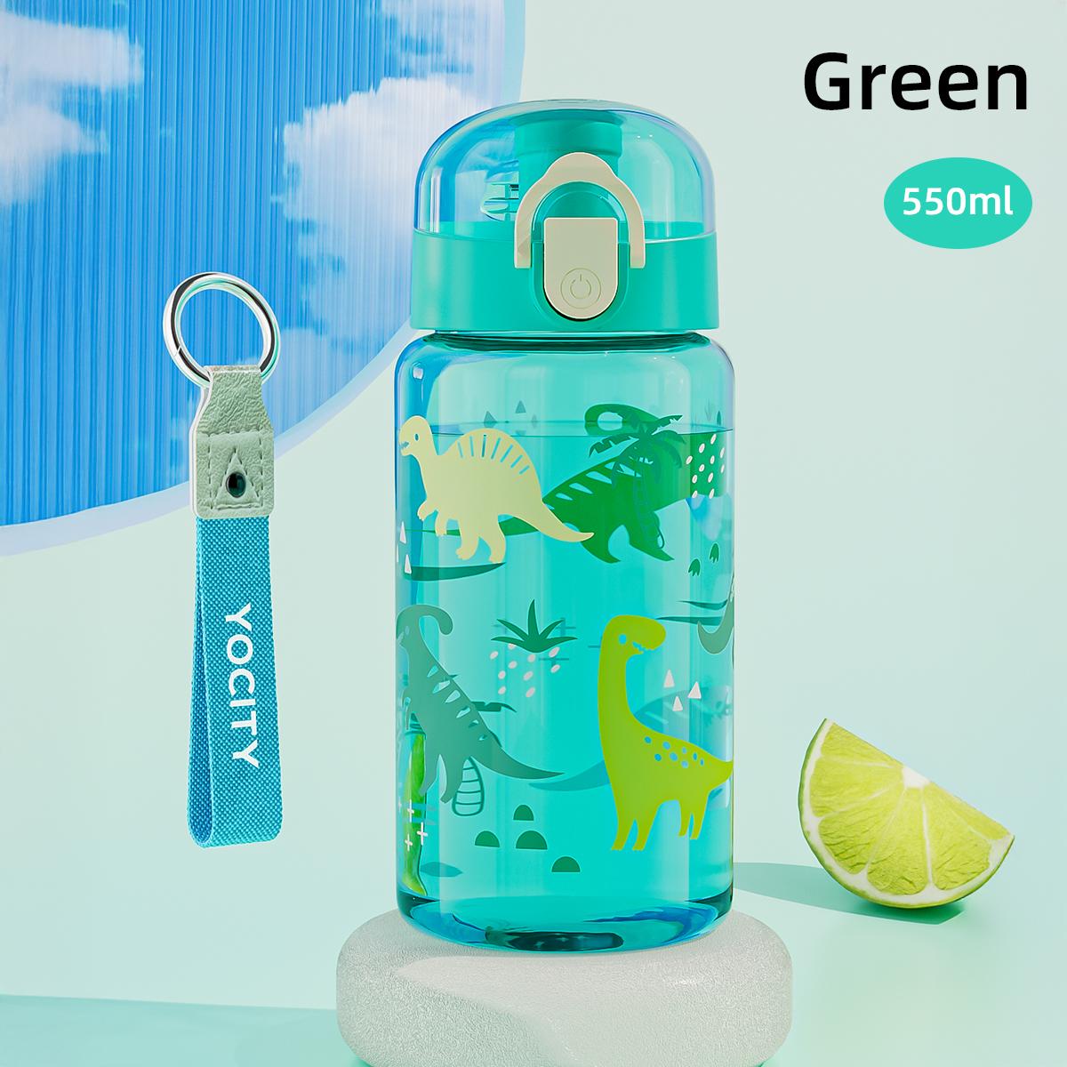 

Бутылка для воды с изображением животных из мультфильма, 550 мл, детский пластиковый стаканчик, портативный, с замком безопасности, симпатичный, спортивный стаканчик с веревкой, герметичный, для путешествий на открытом воздухе