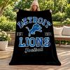 Detroit Lions Blanket Flannel Blanket Soft Cozy Plush Throw for Sofa Bed Lightweight Home Decoration Gifts for Christmas Various Holidays