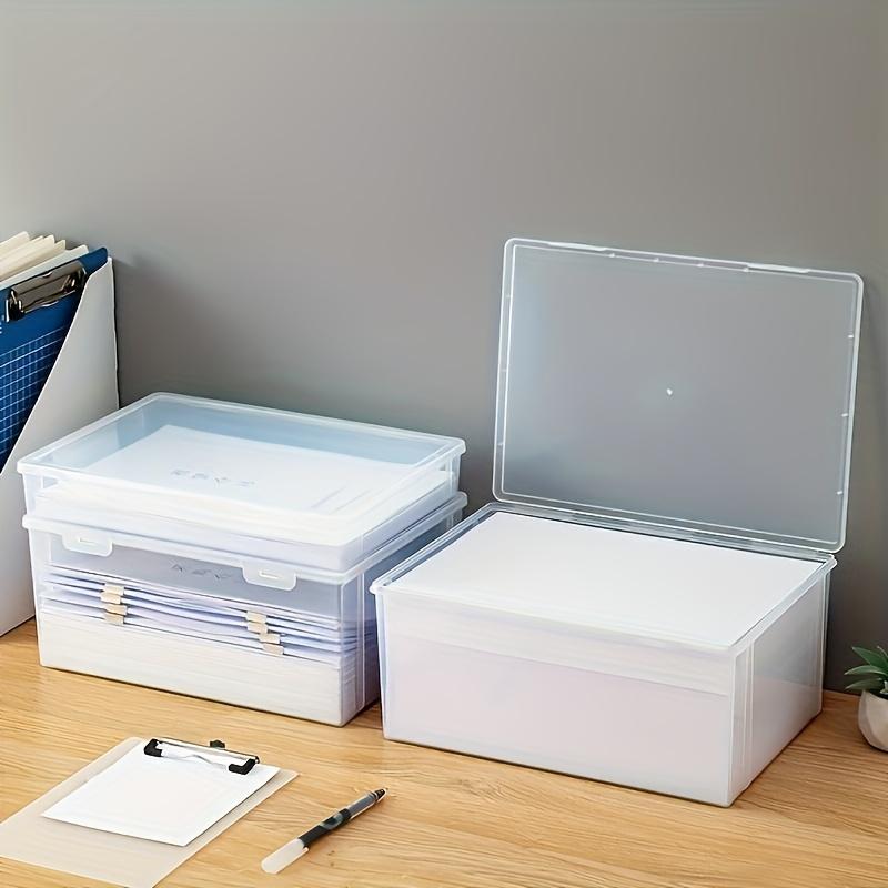 high qualityLarge Capacity Transparent Plastic Storage Box Compatible for A4/A5 Documents - Heavy-Duty File Suitable for Office & Home, Durable