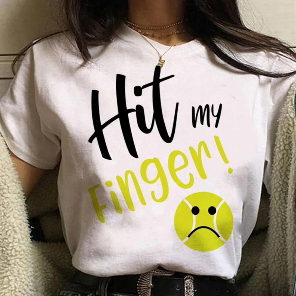 Padel Streetwear Y2k Bílá Móda Dámská Trička Harajuku Vtipné Oblečení Krátký Rukáv Letní Trička Ležérní Dámské Topy O-výstřih