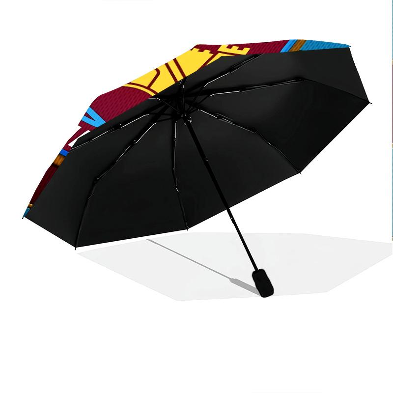 West Ham United FC pattern, automatic folding umbrella, portable and foldable design, 8 ribs, a Christmas or birthday gift.