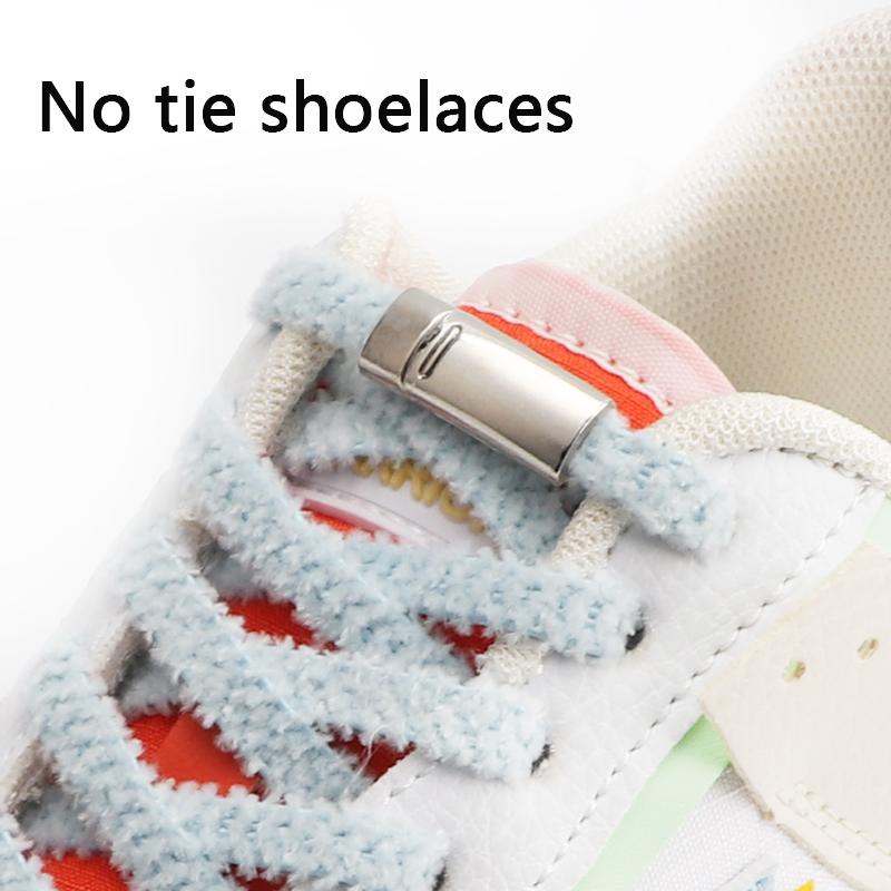 New Plush Elastic Laces Sneakers Magnetic Lock Shoelaces Without ties Kids Adult Flats No Tie Shoe laces for Shoes Accessories