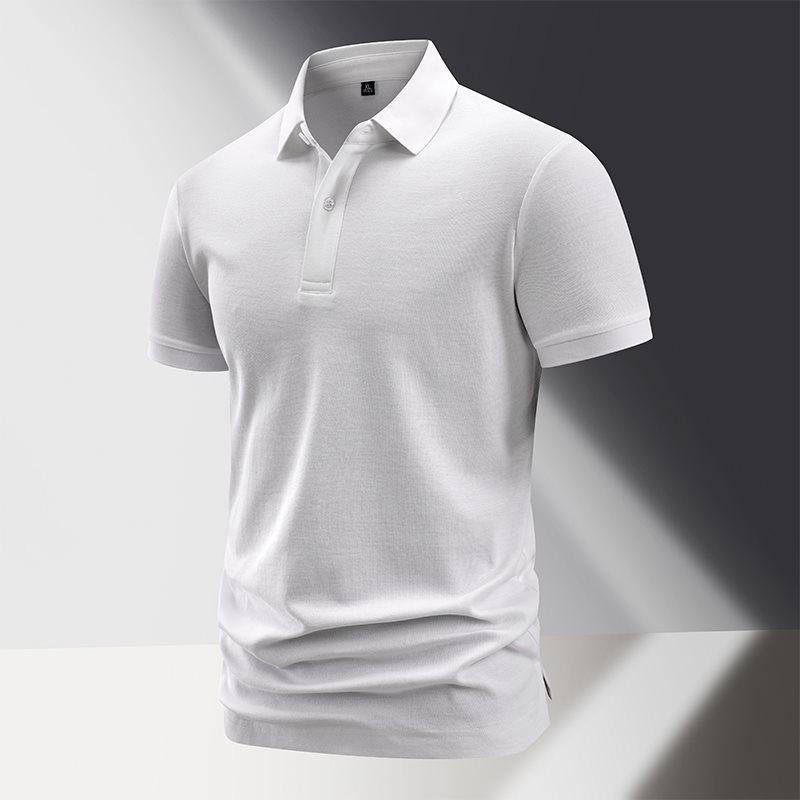 Summer 2026 Men's Short Sleeve Solid Polo Shirt: Simple Business Casual Lapel T-shirt