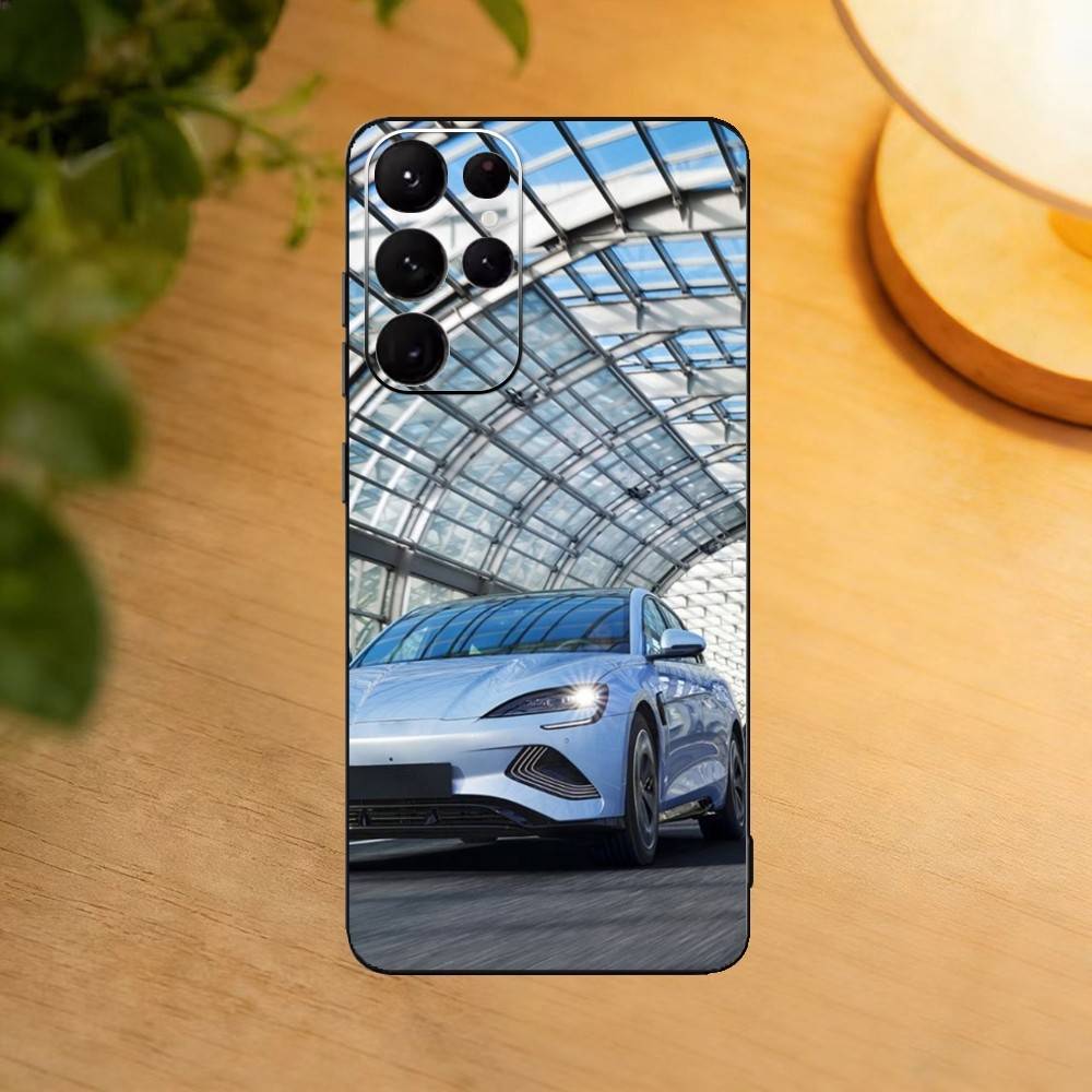 E-Electric Car BYD Phone Case For Samsung S25,S24,S21,S22,S23,S30,Ultra,S20,Plus,Fe,Lite Black Shell