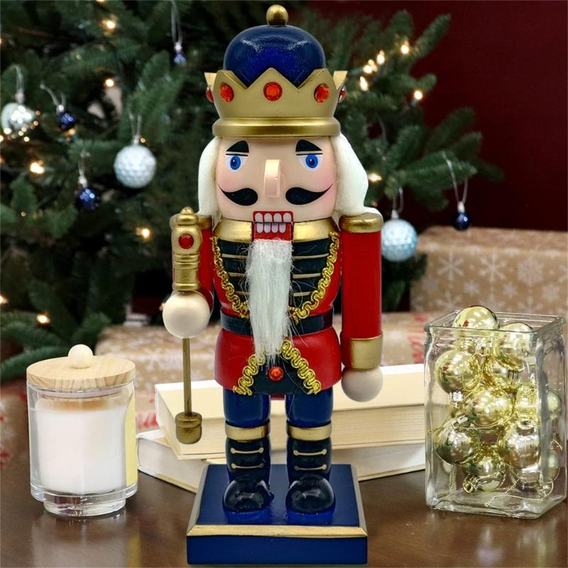 1PC 23cm Wood Christmas Nutcrackers Ornament Decorations Gift Walnuts King Soldiers Puppet Doll Decorations
