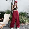 Retro Versatile Paratrooper Pants for Women's Spring Versatile Casual Sports Pants Thin Small High Waist Wide-leg Pants