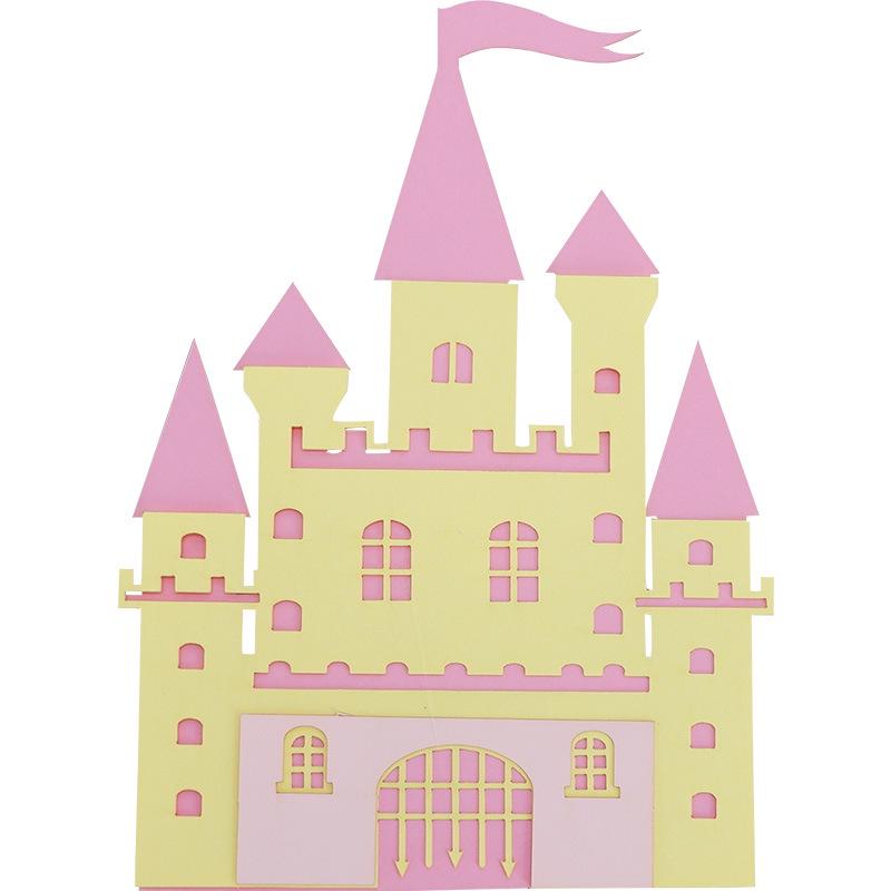 Birthday Baby Cake Decoration: Castle Insert Cards in Blue and Pink
