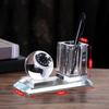 Ornament Office Study Room Set 8cm Crystal Glass Pen Holder Engraved Meeting Anniversary Gift Love Flower Christmas Trophy