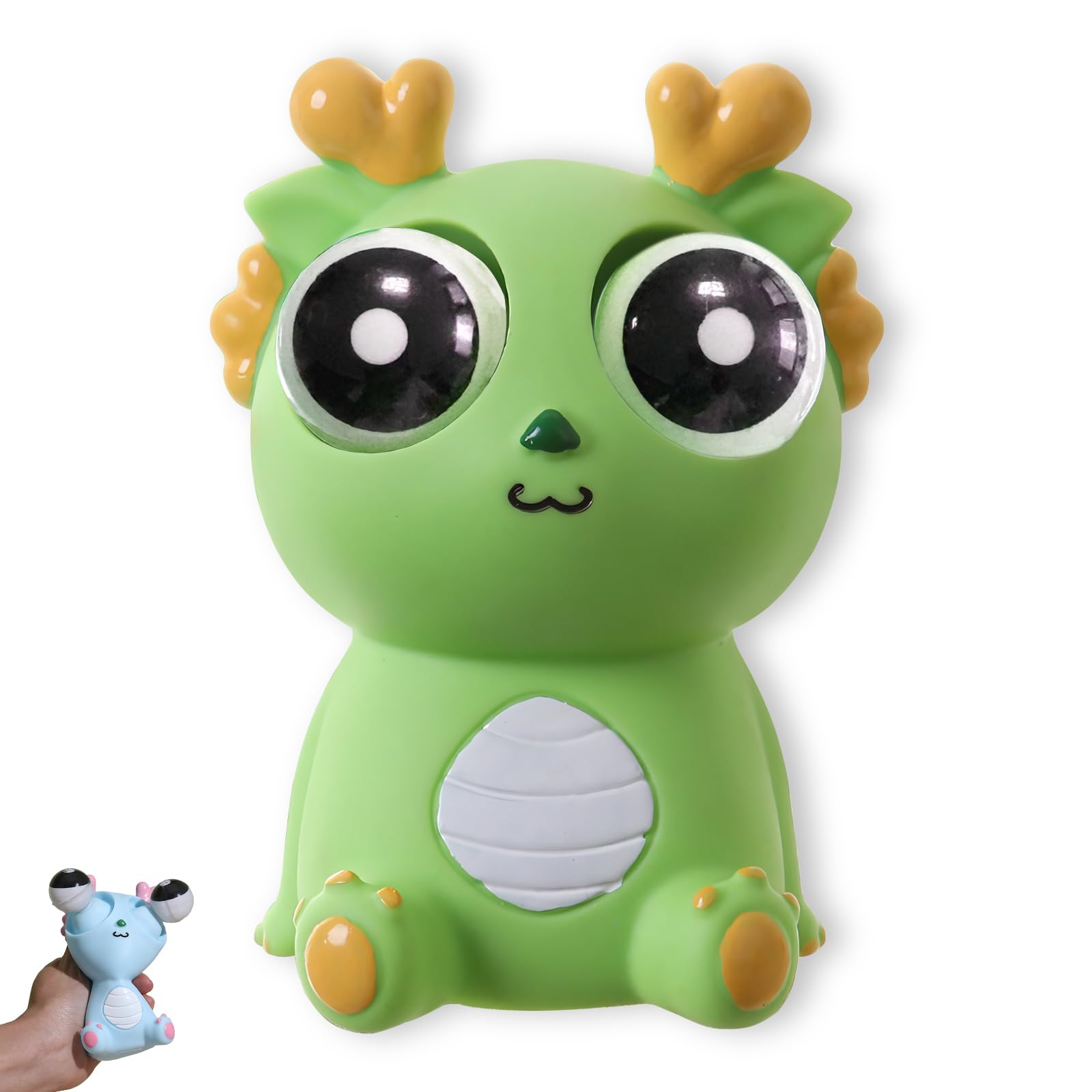 

Pop-Out Eye Dragon Squeeze Toy - Stress Relief Sensory Squishy for Adults, Funny Anti-Stress Ball, Ideal Anxiety Toy for Party Favors and Gifts зелёный