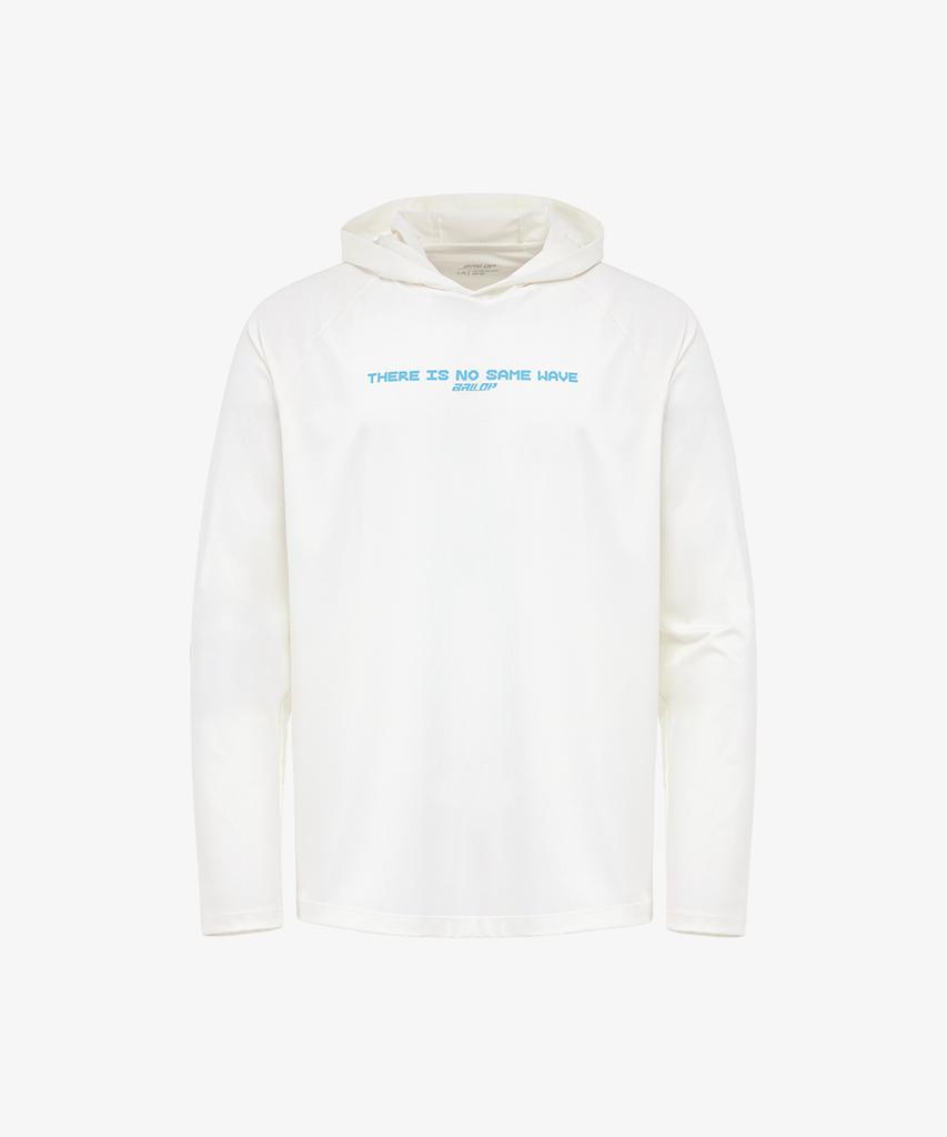 Baellob Unisex Ocean Wave Hooded Rash Guard Off-White