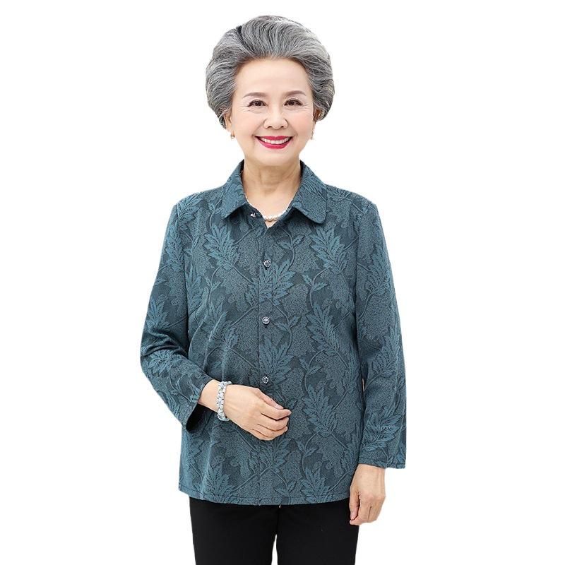 Grandma's Long-Sleeve Spring & Autumn Top for Elderly Women
