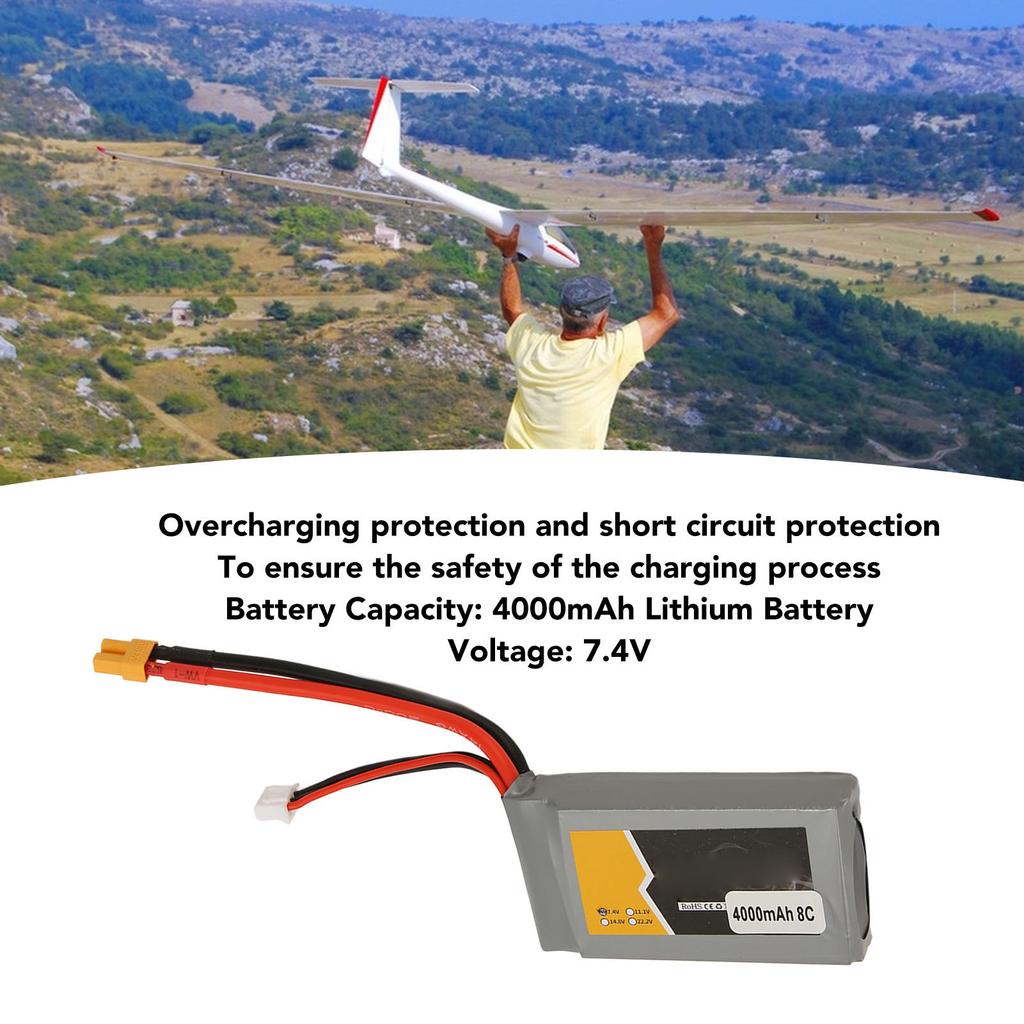 2S 7.4V 4000mAh 8C Lipo Battery 2S Lipo Battery for HJ TX16s TX18s Model Airplane Remote Control